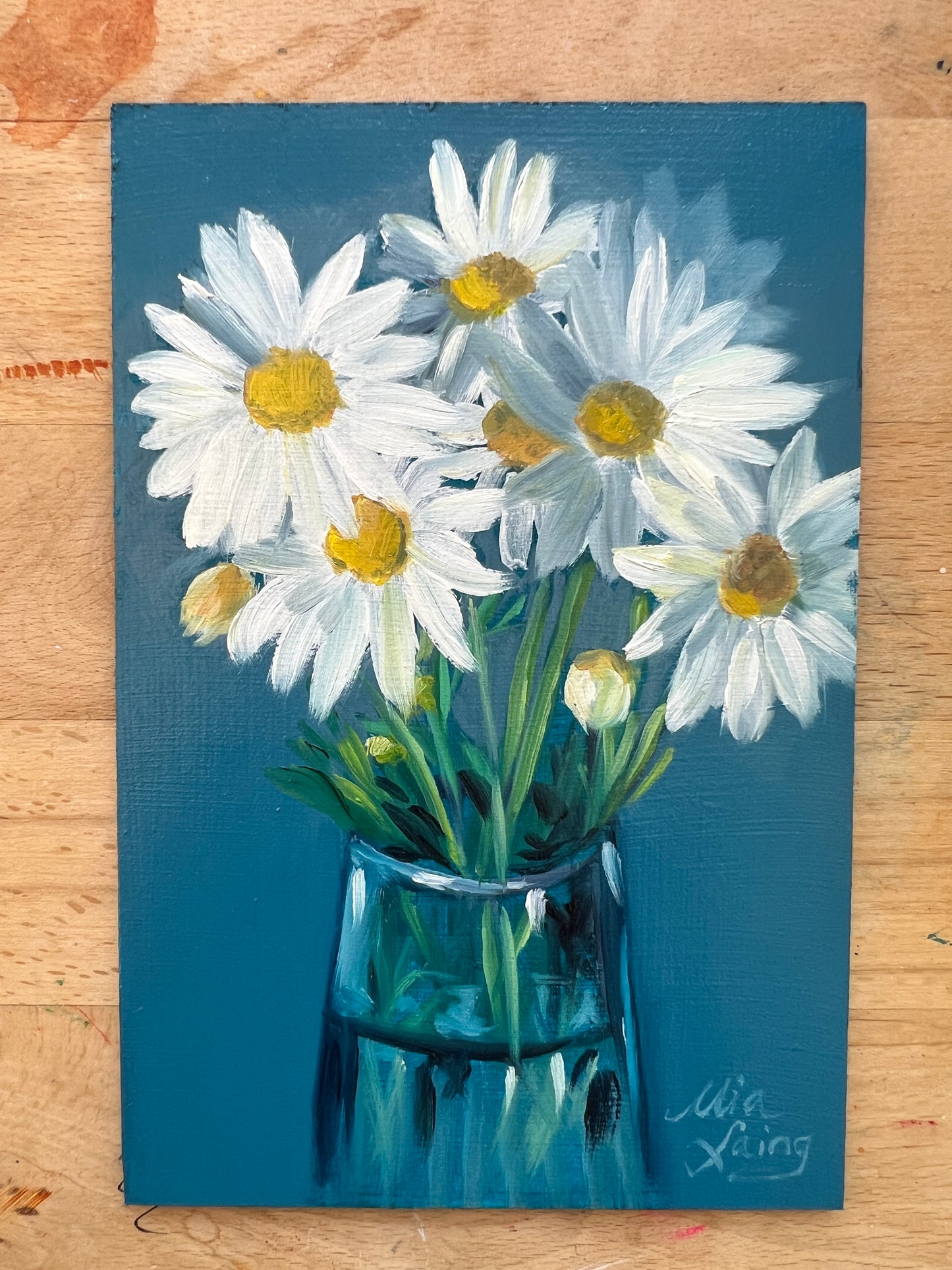 For Caroline - Little Daisies Oil Painting
