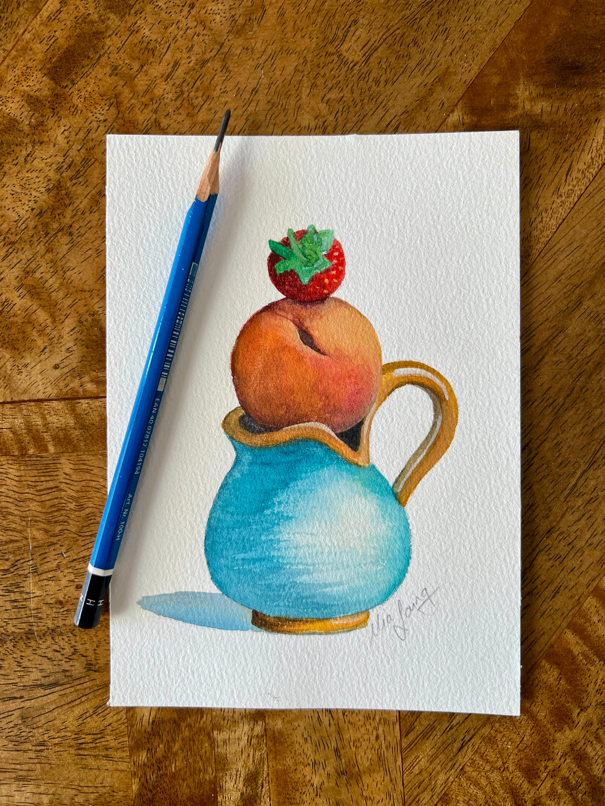 Little Things - Watercolour Study Peach