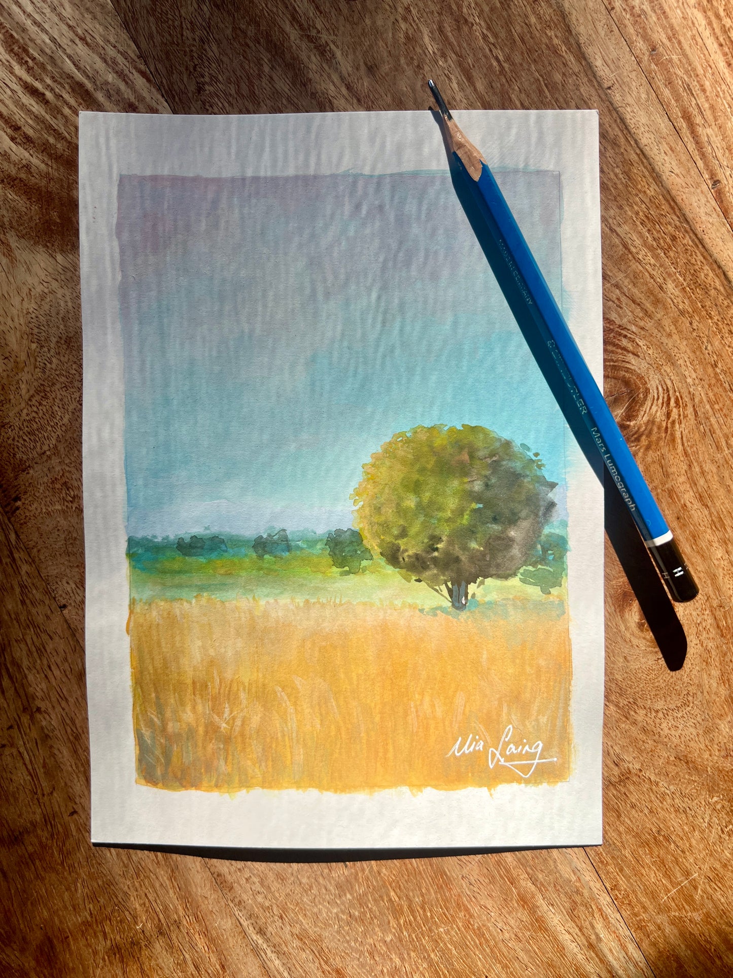 Little Things - Gouache Wheat Field
