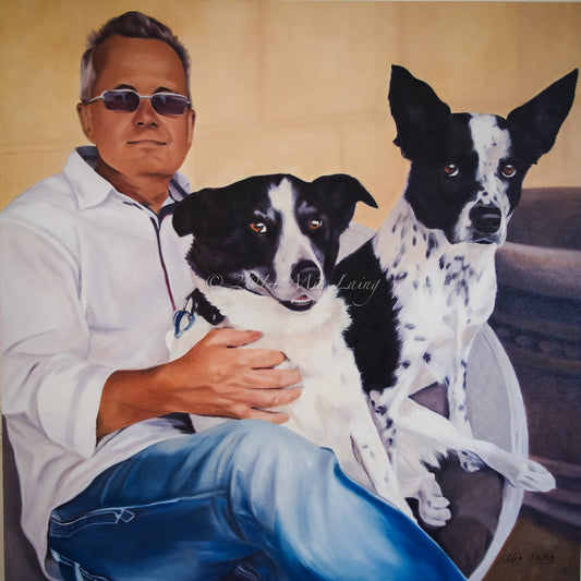 A Man and his Dogs…New painting May 2014