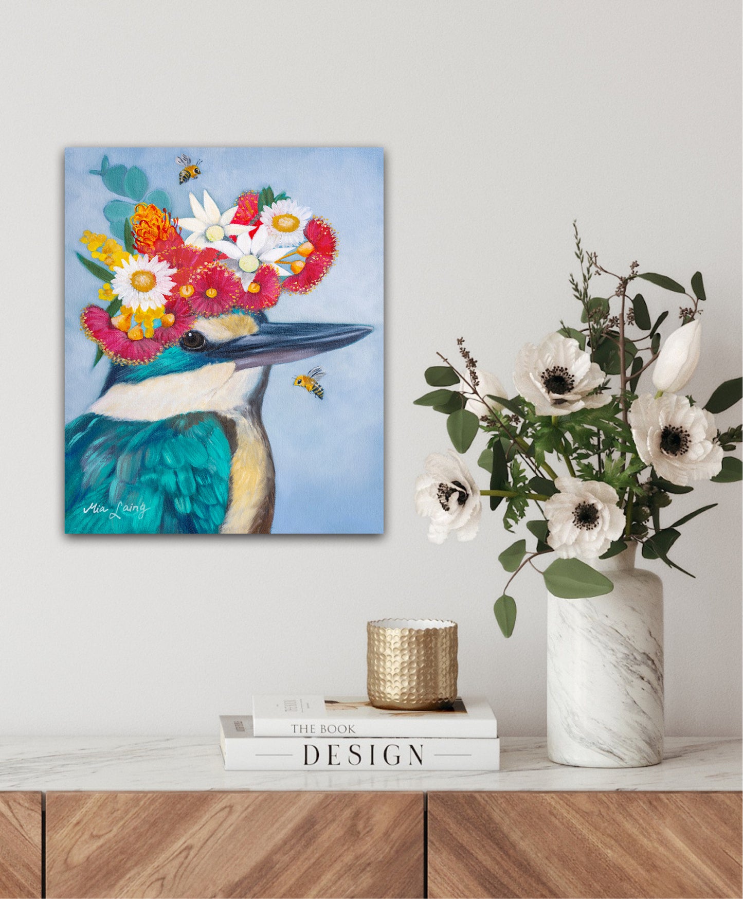 Spring Bonnet Kingfisher Print