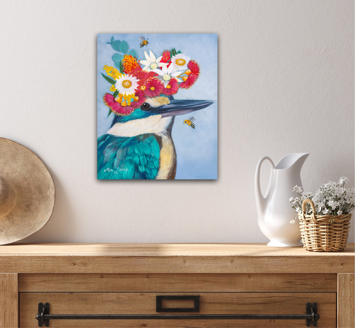 Spring Bonnet Kingfisher Print