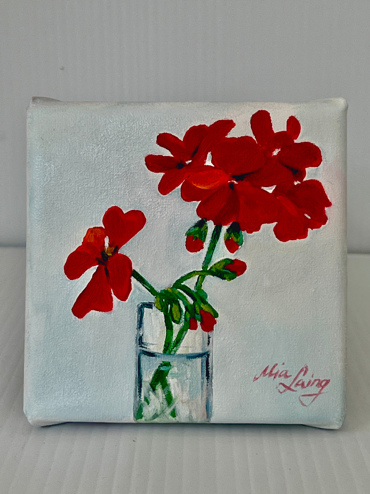 Little Things - A Little Painting Collection - Bold Red Geraniums