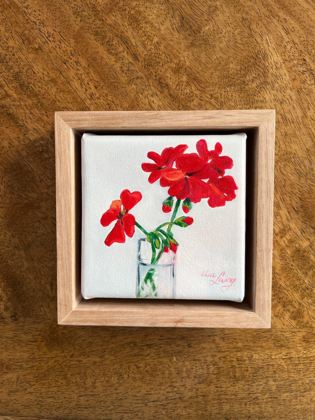 Little Things - A Little Painting Collection - Bold Red Geraniums