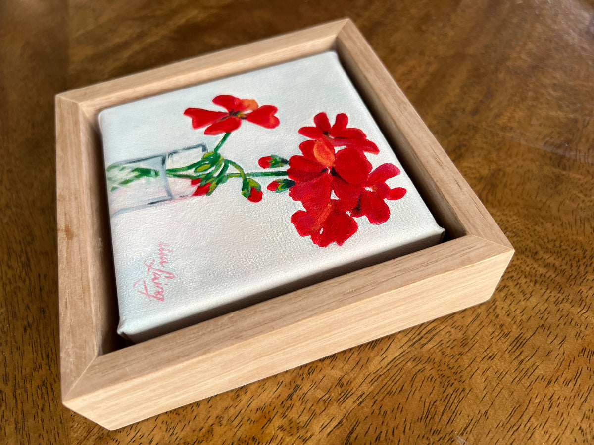 Little Things - A Little Painting Collection - Bold Red Geraniums