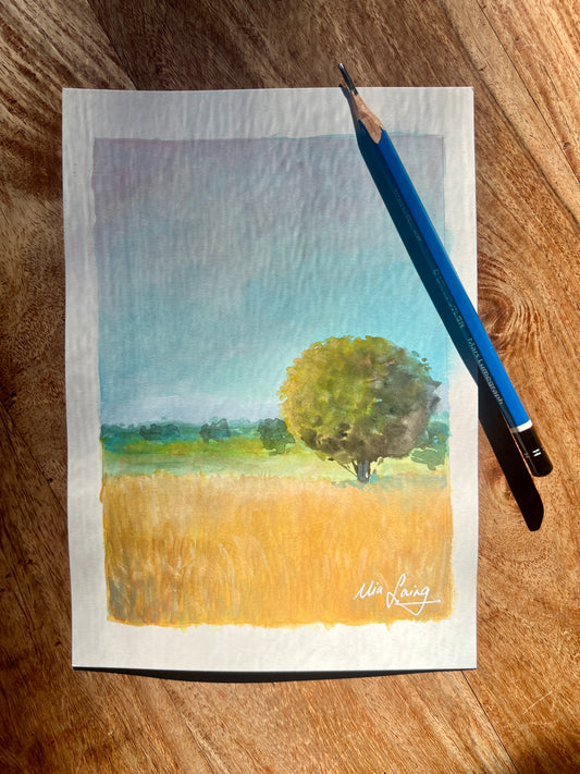 Little Things - Gouache Wheat Field