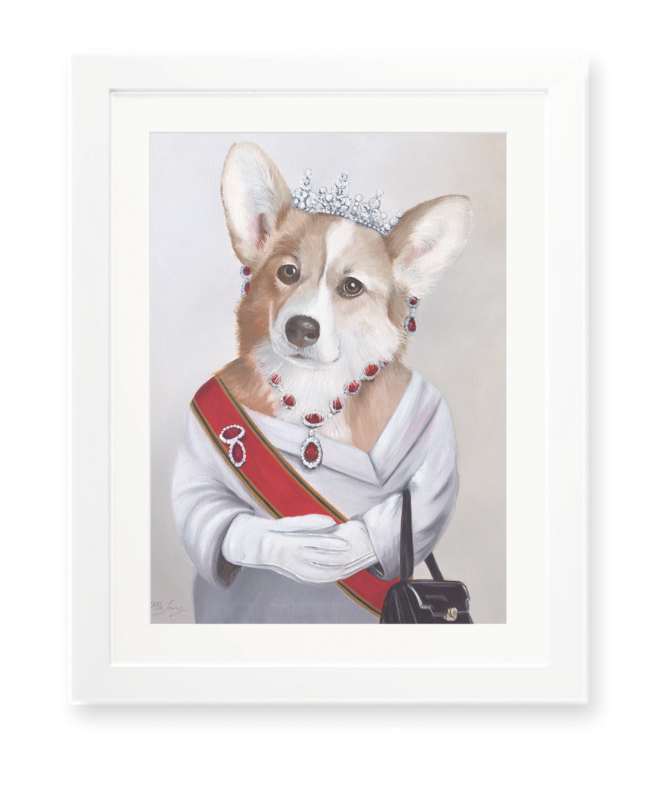 Elizabeth Queen Of The Corgi - Fine Art Print
