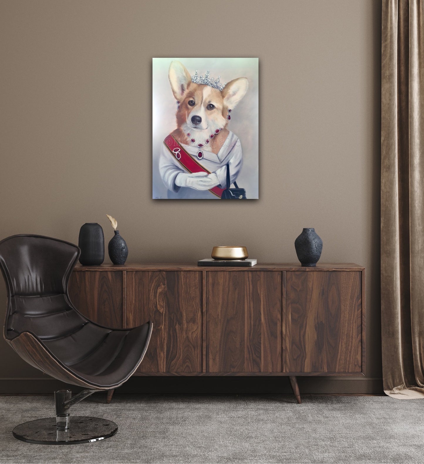 Elizabeth Queen Of The Corgi - Fine Art Print